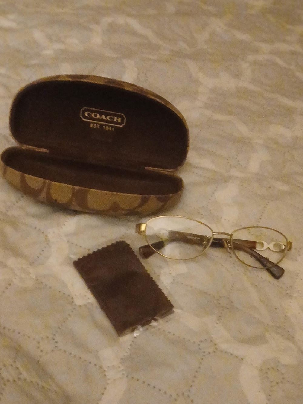 Coach  Eyeglasses With Brown Signature Monogram Eyewear Case